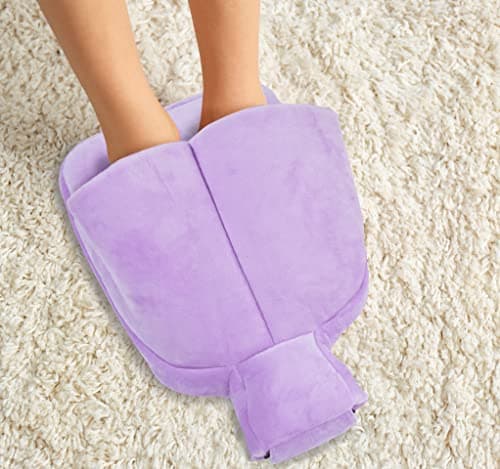 Things2KeepUWarm Purple Heated Foot Warmer Hot Water Bottle - Non Electric Soft and Cosy Fleece Feet Warmer for Women with 2L Hot Water Bottle — view 4