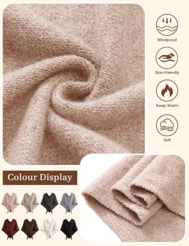 heekpek Winter Shawl Wraps Women Triangle Scarf — view 2