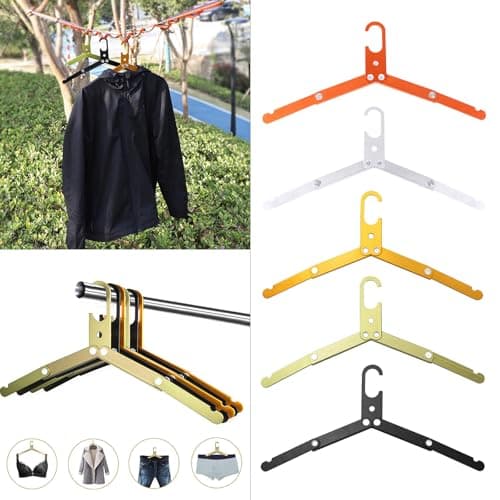 Metal Sturdy Folding Hanger for Wet Clothes Space Saver Travel Accessories for Camping Cruise Hotel Travel Drying Camping — view 2