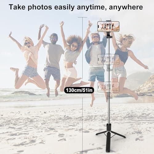 Selfie Stick, 130cm Phone Tripod, 4-in-1 Selfie Stick Tripod — view 5