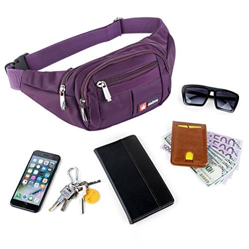 Bumbags and Fanny Packs for Running Hiking Waist Bag Outdoor Sport Hiking Waistpack for Men Women (Purple) — view 2