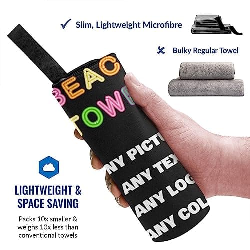 XIAYUEHUA Custom Beach Towel Personalized Beach Blanket with Image Text Logo Microfiber Beach Towels Quick Dry Towel for Travel Beach Pool Bath (Ultra-thin Model) — view 3