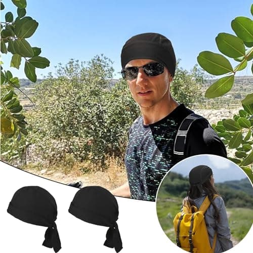 Fitness & Yoga Spring Summer Europe States Adult Hat for Men Women Outdoor Sports Baotou Hat – Versatile Sun Breathable Lightweight Ideal for Travel and 2PCS (Black, One Size) — view 3