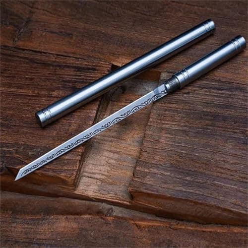 Portable Stainless Steel Fruit Knife with Sheath for Outdoor Camping Silver — view 2