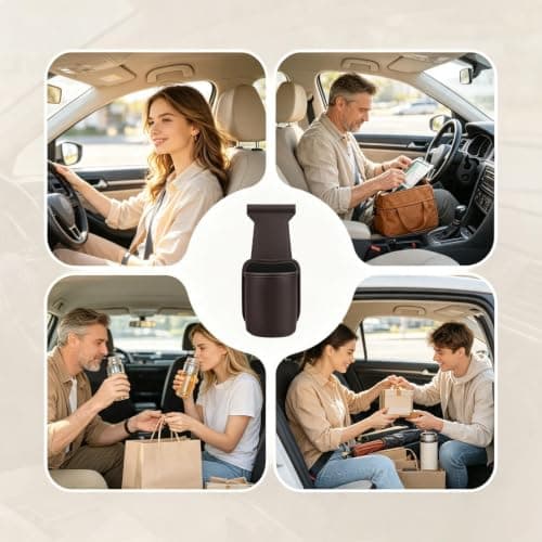 Car Door Cup Holder - PU Leather Organizer | 25x11x10cm Size, Lossless Car — view 4