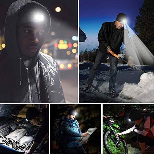 ATNKE LED Lighted Headband, USB Rechargeable Running Hat Ultra Bright 4 LED Waterproof Light Lamp Headlamp High Stretch Moisture Wicking Multi-Color/Black — view 6