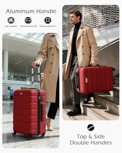 COOLIFE 3 Piece Luggage Set for Family,ABS+PC, Lightweight Durable Suitcase — view 5