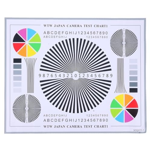 OKUMEYR Camera Focus Test Chart Lens Calibration Card Color Wheel for Cctv Installation and Monitoring Indoor Outdoor Use Lens Adjustment Tool