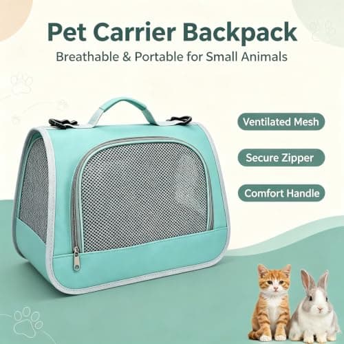 Green Cat Carrier Bag, Portable Pet Carrier For Small Animals，Green Pet Carrier Bag, Small Animal Carrier, Portable Design, Veterinary Visits, Outdoor Adventures, Travel Carrier, Durable Construction — view 5