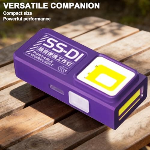 CHANGYUE Mini Torch, Compact Pocket Flashlight, USB-C Rechargeable Small Torch Flat EDC Torchrs Flashlight with Pocket Clip and Magnetic Base COB Work Light for Hiking Camping Repair Travel(Purple) — view 2