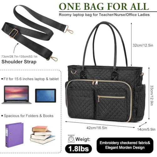 APXEL Laptop Bag Briefcase for Women Large Laptop, 15.6 inch Teacher Bag — view 3