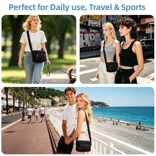 ABOHU Crossbody Bag for Women, Trave Crossbody Purse Puffy Quilted Shoulder Handbag with RFID Blocking Slots, Waterproof Nylon Anti Theft Messenger Bag for Travel Shopping Appointment Daily — view 5