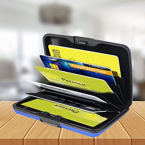 D.A.Y. Republic RFID Blocking Credit Card Holder, Card Protector, Aluminium, Business Card Case for Women or Men, Metal ID Organiser Wallet with 6 Slots, Compact and Convenient, Travel Wallet (Black) — view 6