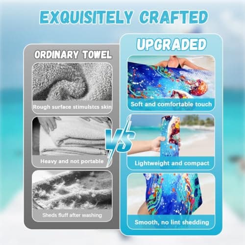 Microfibre Beach Towels for Adults, 180 × 90 cm Extra Large Quick Dry Towel — view 5