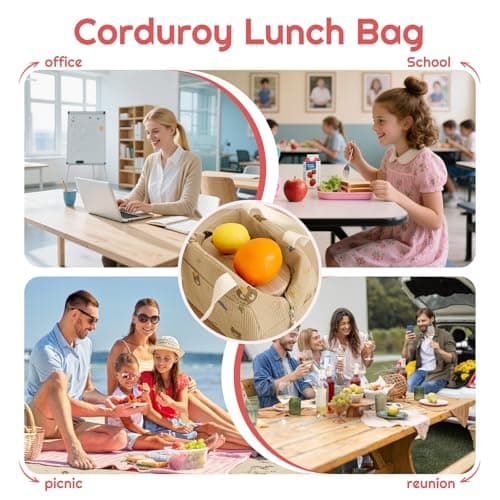 SUOXU Insulated Lunch Bag for Men Women Kids Cool Bag- Reusable Thermal Food Bag with Leak-Proof Liner, Cooler Tote for Work, School, Picnic & Travel (Coffee Bear-5L) — view 5