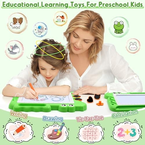 AiTuiTui Dinosaur Magnetic Drawing Board Kids Toys for 3 4 5 Years Old Girls Boys Birthday, Color Erasable Doodle Education Learning Kid Age 3-7, Toddler Drawing Travel Toys (Green) — view 3