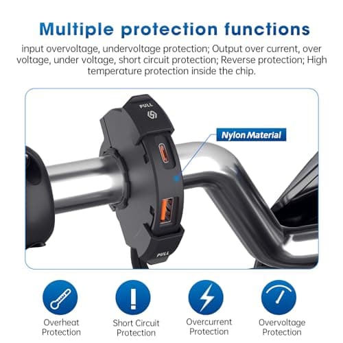 Thlevel USB Socket Motorcycle USB Charger Socket 12V USB C Motorbike 48W — view 5