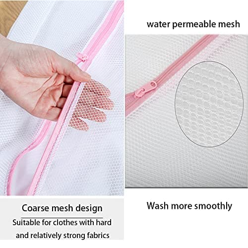 Mesh Laundry Bags with Zips for Washing Machine, 2 Pcs Random Color Durable Net Washing Bags Travel Laundry Bag (30x40cm) — view 5