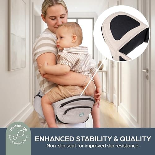 Dreambaby Up & Go Baby Hip Seat Carrier – Lightweight Toddler Holder with Storage Pockets, Ergonomic Design, Wide Adjustable Waistband – Suitable for Children 3.5-18kgs — view 4