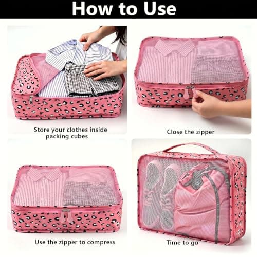 6 PCS Large Packing Cubes, Lightweight Luggage Packing Organizers Cubes — view 4