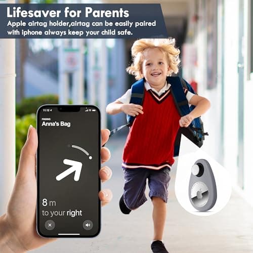 Lulaven for Airtag Holder for Kids Hidden 2 Pack GPS Tracker Case, Anti-Removal for Airtag Silicone Case with Pins, Suitable for Children, Elderly, Pets, Backpack, Luggage(Grey, Pink) — view 2