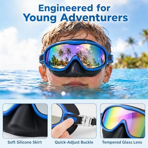 2 Pack Kids Swim Goggles Mask with Nose Cover for Boys Girls Toddlers, 3-14 — view 5