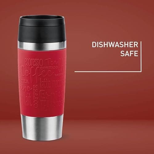 Tefal Travel Mug Classic red 0.36L, Comfort Screw Lid, Quick Press, Soft-Touch Sleeve, Travel-Ready, Reusable, 100% Leak-Proof, Keeps Drinks Cold (8 hrs) and Hot (4 hrs), 360° Drinking, N2020410 — view 5