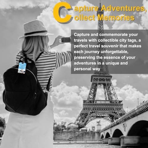 [Pack 2] tag8 Paris Smart Bag tag |Trendy Luggage tag ID Fashionable Digital Name tag | Airline Compliant, SITA World Tracer Code Enabled | Travel Gift idea, Collectible — view 3
