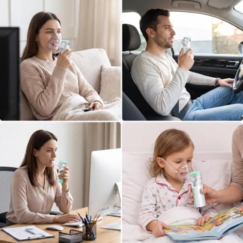 Silent Nebuliser for Adults & Kids with 2 Masks, Portable Home Travel — view 3