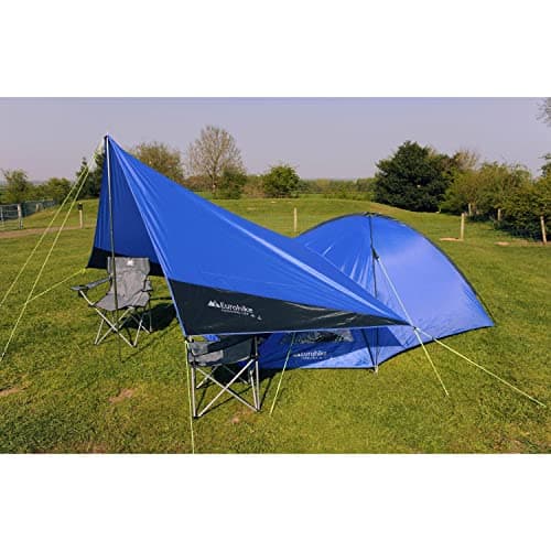Eurohike Adventure Tarp with 1 King Pole, Easy to Pitch & Protective Hammock Tent, Sun Shade, Ideal for Backpacking, Hiking, & Wild Camping, 1500mm HH, Blue, 4m x 2m — view 6
