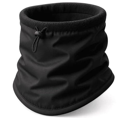 Winter Neck Warmer Fleece Waterproof Neck Gaiter Snood for Men Women Cold Weather Face Scarf Headwear for Skiing Running Bicycles Sports,Outdoor (Black)