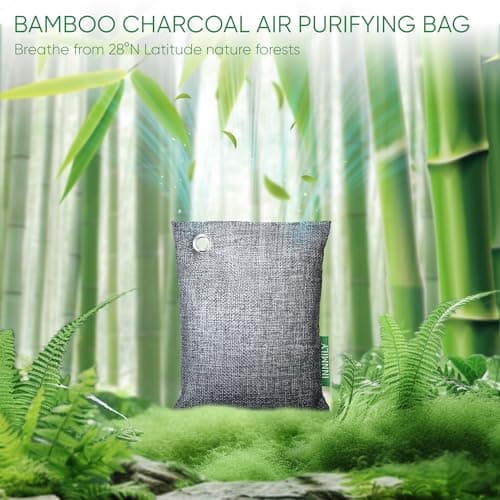 Activated Charcoal Odor Absorber, Odor Eliminator for Strong Odor,Bamboo Charcoal Air Purifying Bags for Home Car Closet Pet, Smoke Room Deodorizer (4 x 200g, Unscented) — view 2
