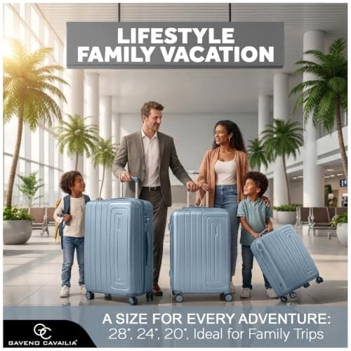 GC GAVENO CAVAILIA Cabin Suitcase 3 Piece Luggage Set with 4 Spinner Wheels — view 2