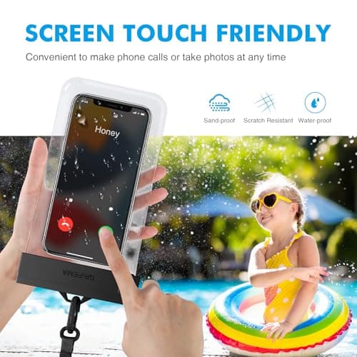 GRIFEMA Waterproof Phone Pouch 2 Pack IPX8 for Phones up to 8.2 Inch Clear — view 4