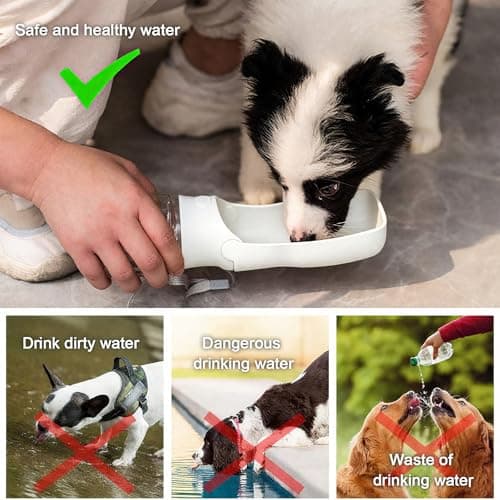 Canareen Foldable Travel Dog Water Bottle for Dog Cat Outdoor(White, 350ml) — view 6