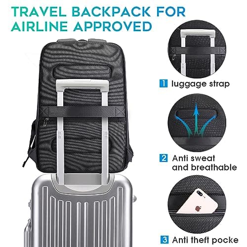 BANGE Business Smart Backpack Waterproof fit 15.6 Inch Laptop Backpack with USB Charging Port,Travel Durable Backpack, White, L, Fashion — view 5