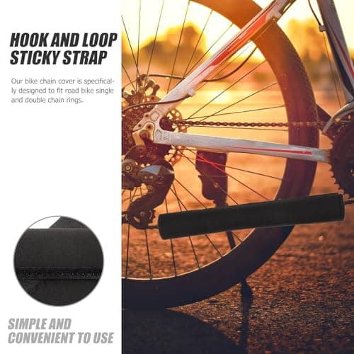 SOESFOUFU 2pcs Bike Chain Protector for Travel, Neoprene Cover with Strap — view 3