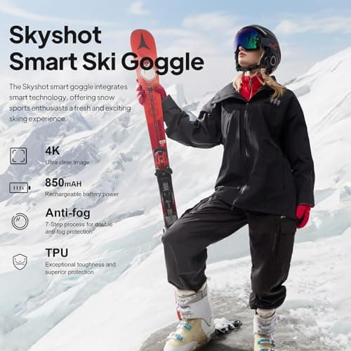 OhO Ski Goggles with 4K Camera and WiFi - Orange Lens — view 2