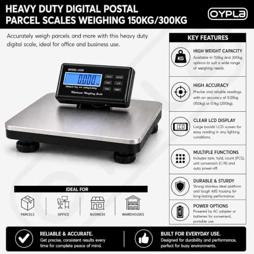 Oypla Heavy Duty Digital Postal Parcel Scales Weighing 150kg/300kg — view 2