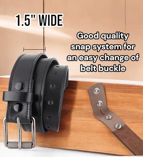 F&L CLASSIC Men’s Money Full Grain leather Belt, Hidden zipper Pocket, USA, Classic Black, 34 (Fits Waist 32"-33") — view 4