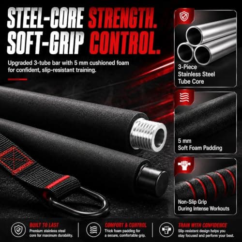 Pilates Bar Set with 6 Resistance Bands, 270lb Heavy Duty Home Gym Workout Kit — view 3