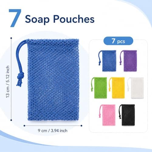 Mesh Soap Saver Bags 7 Pack, Drawstring Shower Pouch for Travel & Home — view 3