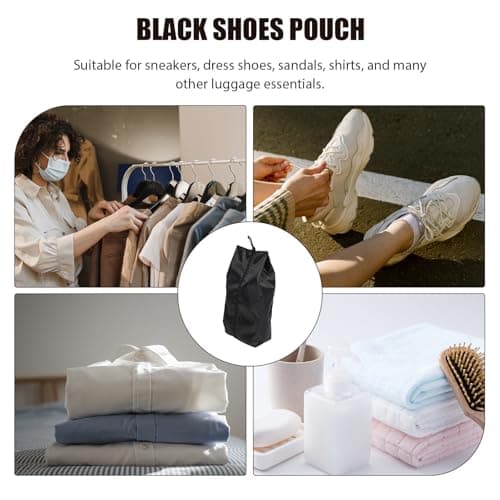 Black Oxford Zippered Shoes Bag for Sandals and Sneakers Travel — view 3