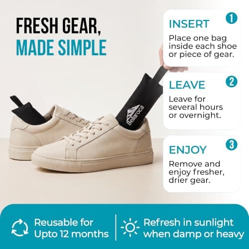Bellaroca Shoe Deodorizer | Reusable Bamboo Charcoal Odour Eliminator — view 3