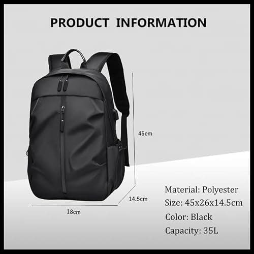 mefound Laptop Backpack for Men 15.6 Inch Fashion Lightweight Casual bag Daypacks with USB Port 35L Waterproof Travel Business Backpack for School — view 6