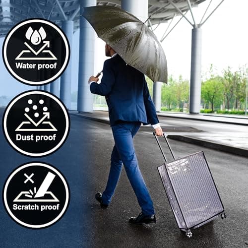 Bodyplus Suitcase Luggage Cover, Transparent Clear PVC Luggage Protector - Waterproof, DustProof and Scratchproof Protective Covers for Wheeled Trolley Case, Baggage (26 Inches) — view 3