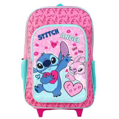 Stitch Deluxe Trolley Backpack Childrens Travel Bag Kids Girls Character Luggage Carrier Suitcase Cabin Bag with Side Mesh Pockets Lilo — view 2