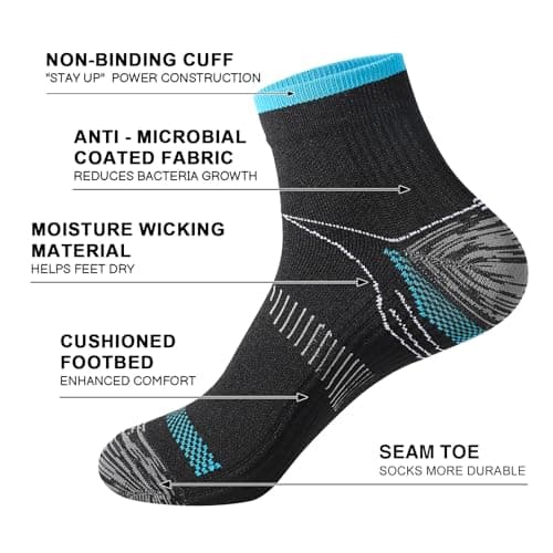 GSrenyu 8 Pairs Compression Socks for Women & Men, Upgraded Plantar Fasciitis Socks Relief Foot Pain Arch Support Ankle Support Socks for Athletic Sports Running Medical Travel Pregnancy (L-XL) — view 5