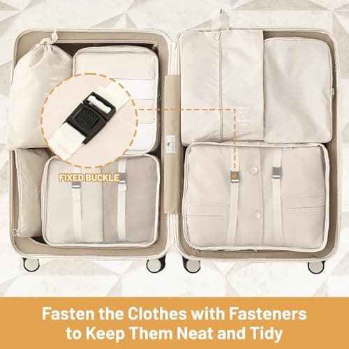 Compression Packing Cubes 8pcs, with Visible Mesh, Handle & Double Zipper — view 4