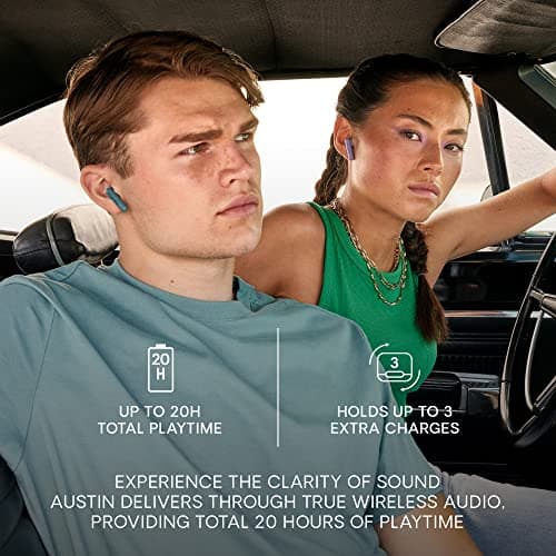 Urbanista True Wireless Earbuds, Bluetooth 5.3 Earphones, IPX4 In Ear Headphones, Ear Buds with Dual Microphones, 20 Hr Playtime, Touch Controls, TWS USB C Charging Case, Austin, Purple — view 3